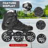 3 Wheels Fitness Inline Speed Skates for Unisex110mm Roller Skates Blades (Black, Men 6/Women 7 38) view 3