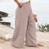 Women's Wide Leg Casual Dress Pants High Waist Business Work Button Down Toruse with Pocket view 2
