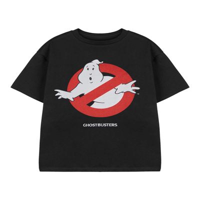 Ghostbusters Boys T-Shirt | Kids Short Sleeve Classic Graphic Tee in Black | Logo Character Iconic Movie Series Apparel Top, 7-8 Years
