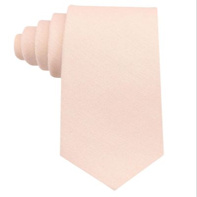 Entwineno Kids Linen Ties - Solid Color Slim Tie for Boys (Petal)