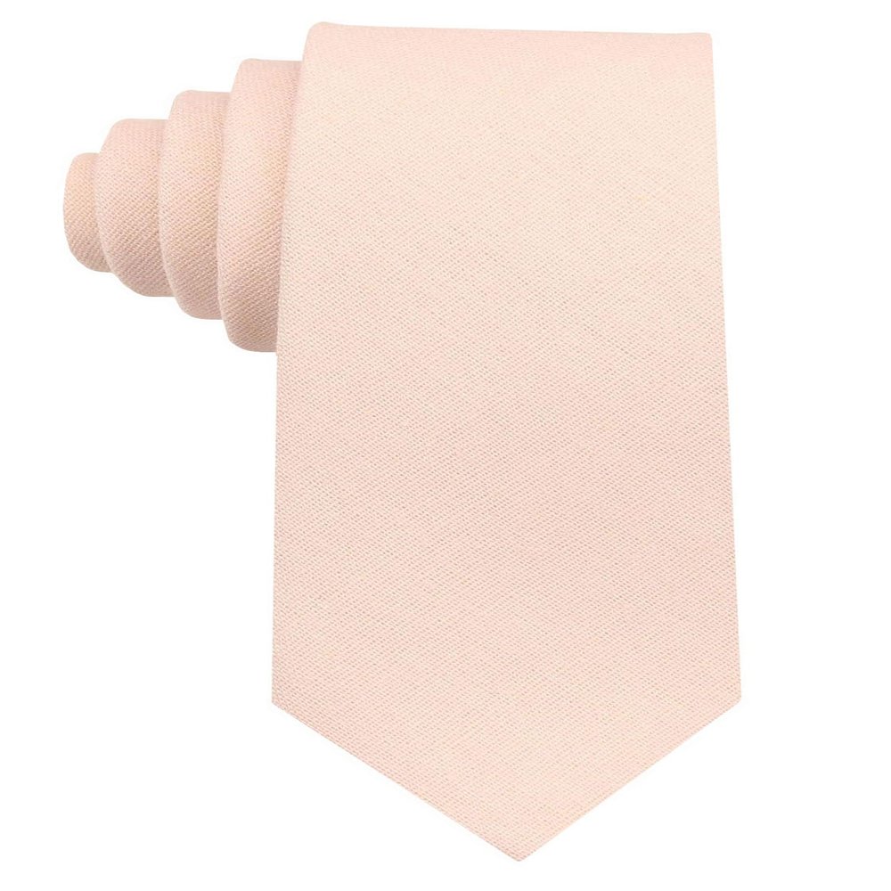 Entwineno Kids Linen Ties - Solid Color Slim Tie for Boys (Petal)