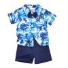 4t boys Clothes Toddler Boy Outfits Summer Shorts Hawaiian Style Beach Clothes Shirt & Shorts Set Blue 4-5 Years old view 1
