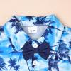 4t boys Clothes Toddler Boy Outfits Summer Shorts Hawaiian Style Beach Clothes Shirt & Shorts Set Blue 4-5 Years old view 4