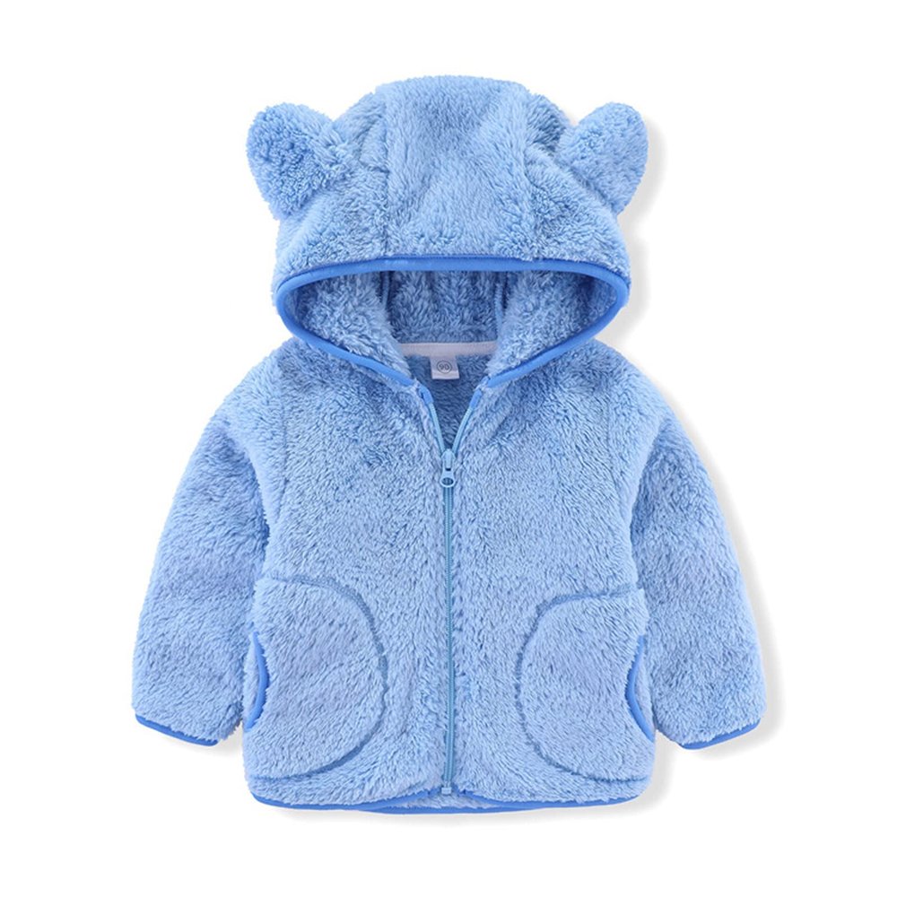 Baby Girls Bear Ears Long Sleeve Jacket Sweatshirt Outwear Zip Up Hoodie Coat Newborn Infant (1-Sky Blue, 2-3 Years)