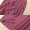 Hisanny Womens Plus Size Linen Pants Wide Leg Palazzo Trousers High Elastic Waist Flowy Culottes with Pockets Red Violet X-Large view 2