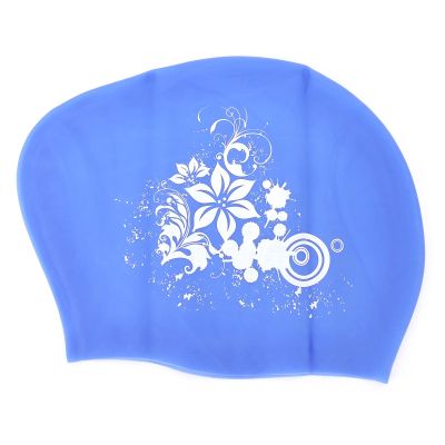plplaaoo Swim Caps for Long Hair,Swimming Cap,Silicone Swimming Caps,Swimming Cap Printing Silicone Waterproof Long Hair Special Short Hair Children Ladies Diving Cap(Blue)