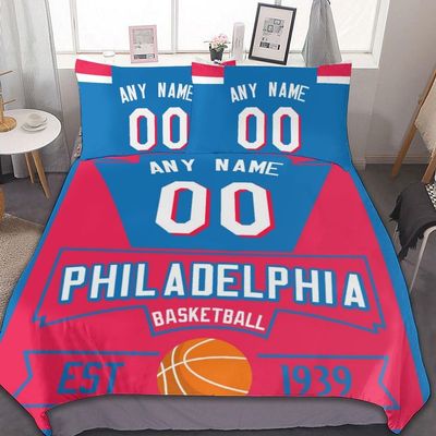 Custom Basketball Comforter Set,3 Piece(1 Comforter+2 Pillowcase)Comforter Set,Quilt Bedding Set for Basketball Fans,Personalized Name Number,Soft and Lightweight,Sports Basketball Bedroom Decor