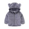 Baby Girls Bear Ears Long Sleeve Jacket Sweatshirt Outwear Zip Up Hoodie Coat Newborn Infant Winter (1-Grey, 2-3 Years) view 1