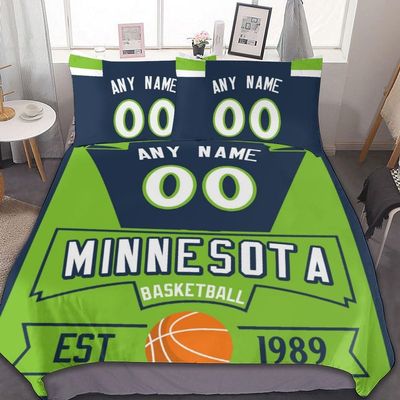 Custom Basketball Comforter Set,3 Piece(1 Comforter+2 Pillowcase)Comforter Set,Quilt Bedding Set for Basketball Fans,Personalized Name Number,Soft and Lightweight,Sports Basketball Bedroom Decor