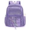 Esfoxes Mesh School Backpack for Girls Boys Women Men, Heavy Duty See Through College Bookbag School Bag (Lavender Purple) view 2