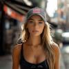 Flag of The District of Columbia Baseball Cap for Women Mens Hats Retro Mesh Caps Dad Hat Gray view 3