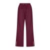 Linen Capris for Women Casual Loose Wide Leg Capris with Pockets Summer Elastic High Waisted Cropped Pants Linen Pants Women Petite Wide Leg Capri Pants Straight Leg Yoga Pants view 3