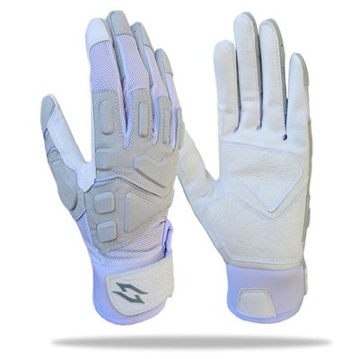 Stealth Football Lineman Gloves White, Battle College Lineman, Be a Villain Not a Joker with Padded Protection, Youth, Kids, Men, Boys, Small to XXL Sizes