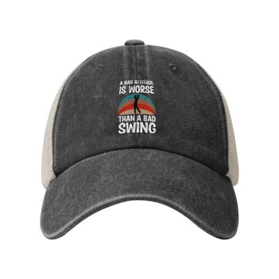 A Bad Attitude is Worse Than A Bad Swing Baseball Cap for Women Mens Hats Retro Mesh Caps Dad Hat Black
