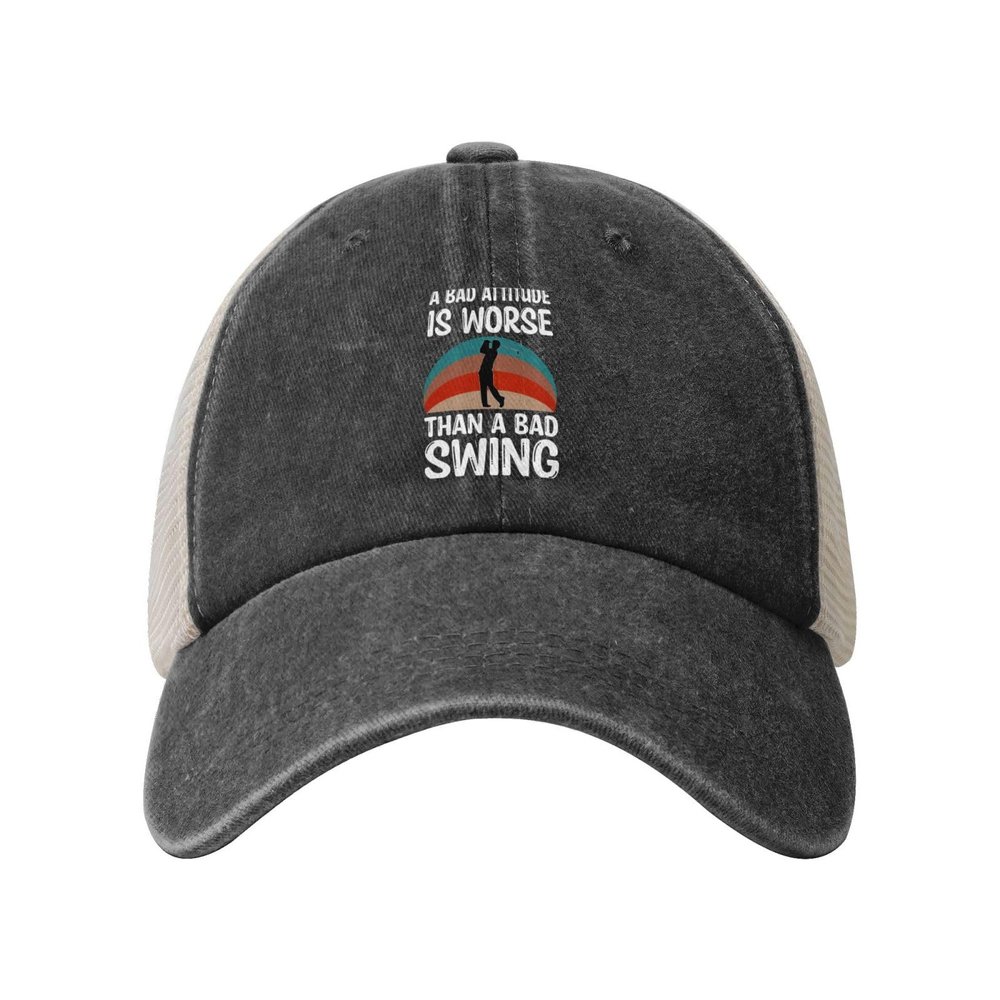 A Bad Attitude is Worse Than A Bad Swing Baseball Cap for Women Mens Hats Retro Mesh Caps Dad Hat Black