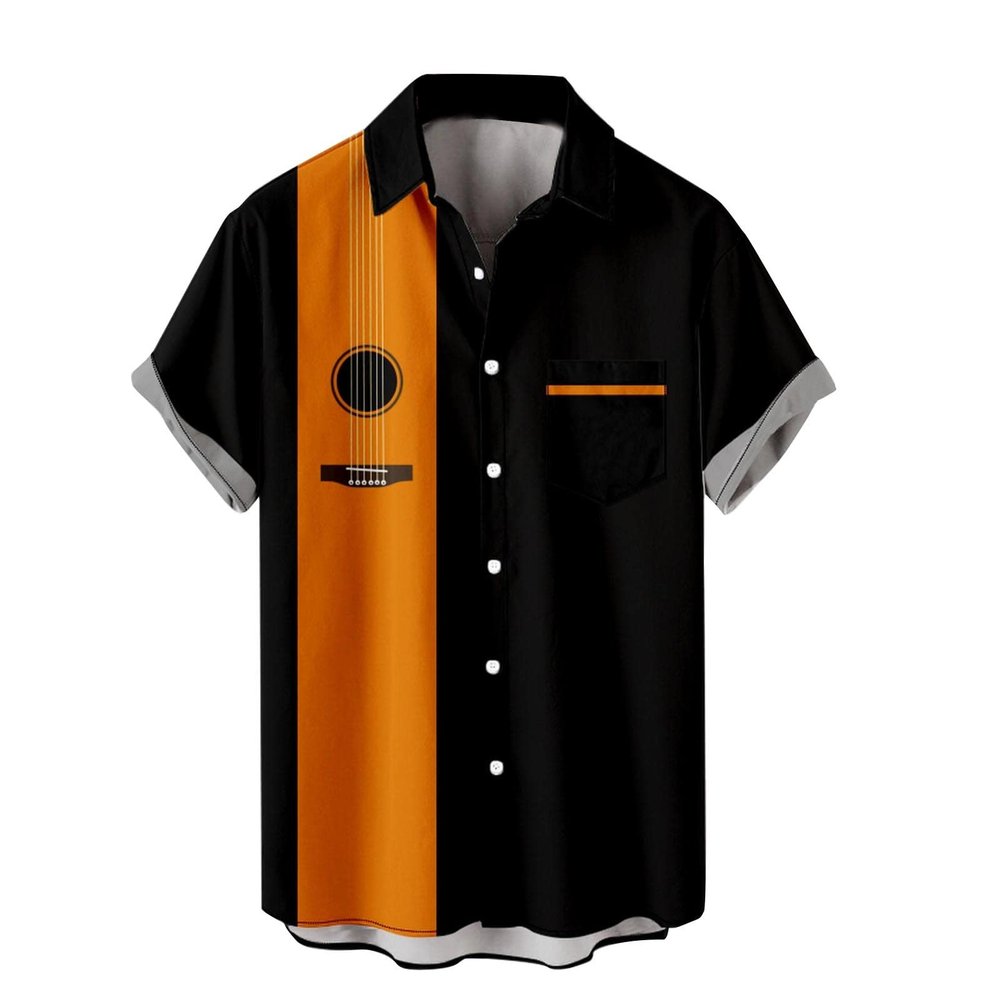 Generic Mens Linen Shirt Mens Graphic T-Shirts Summer Big and Tall Short Sleeve Button Down Shirt Casual Athletic Tee Top Hawaiian Beach Shirt Mens Linen Button Down Shirts Tall Orange L