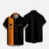 Generic Mens Linen Shirt Mens Graphic T-Shirts Summer Big and Tall Short Sleeve Button Down Shirt Casual Athletic Tee Top Hawaiian Beach Shirt Mens Linen Button Down Shirts Tall Orange L view 2