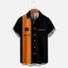 Generic Mens Linen Shirt Mens Graphic T-Shirts Summer Big and Tall Short Sleeve Button Down Shirt Casual Athletic Tee Top Hawaiian Beach Shirt Mens Linen Button Down Shirts Tall Orange L view 3