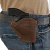 Barsony Brown Leather Western Style Holster for S&W N Frame Snub Nose Left view 2