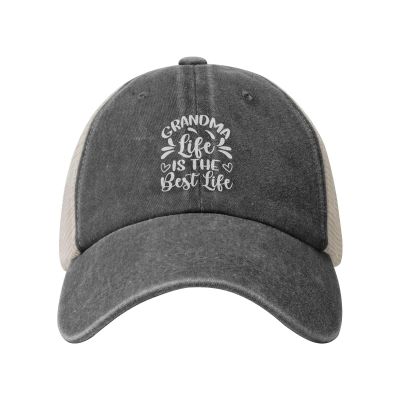 Grandma Life is The Best Life Baseball Cap for Women Mens Hats Retro Mesh Caps Dad Hat Deep Heather