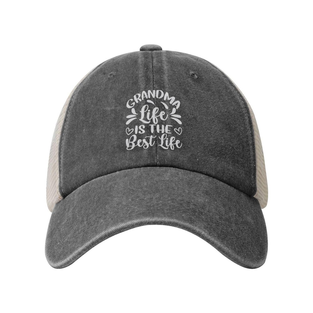 Grandma Life is The Best Life Baseball Cap for Women Mens Hats Retro Mesh Caps Dad Hat Deep Heather