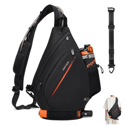 joinjoyque 19L Sling Backpack for Men, Crossbody Backpack | Travel Sling Bag with Bottle Holder | One Shoulder Backpack | One Strap Backpack | Hiking