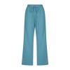 Linen Capri Pants for Women Casual Loose Wide Leg Trousers with Pockets Summer Elastic High Waisted Cropped Pants Linen Pants Women Petite Wide Leg Trouser Pants Straight Leg Yoga Pants view 3
