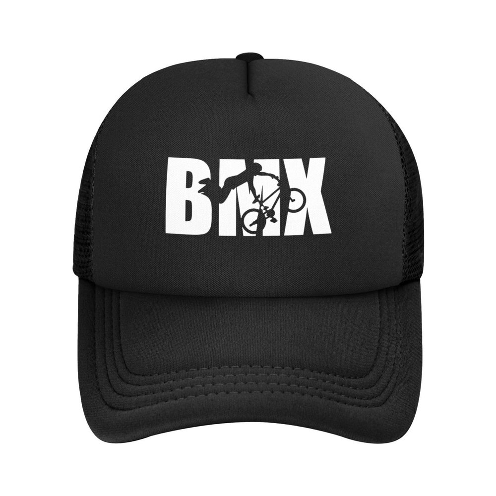 Byoblu BMX Sports Trucker Hat - Mesh Baseball Snapback Cap for Men Or Women Outdoors Black