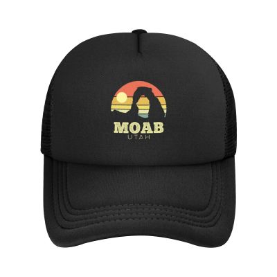 Byoblu Moab Utah Vintage Sunset Trucker Hat - Mesh Baseball Snapback Cap for Men Or Women Outdoors Black