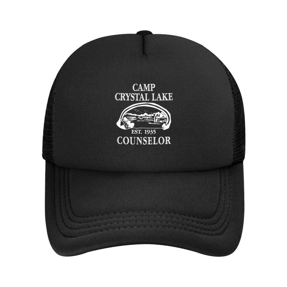 Byoblu 1980 Camp Crystal Lake Counselor Trucker Hat - Mesh Baseball Snapback Cap for Men Or Women Outdoors Black