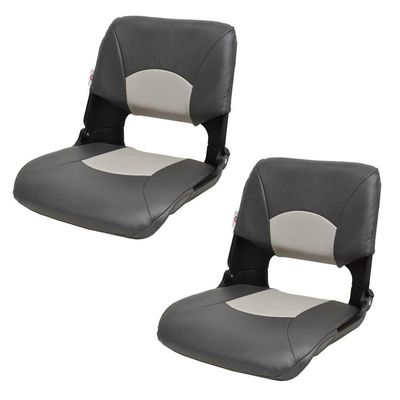 Boat Folding Fishing Seats 1061017-BLK | Black Gray (Pair)