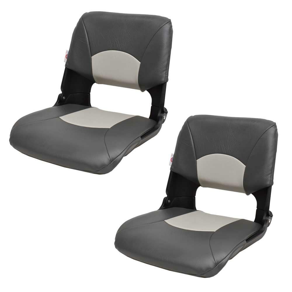 Boat Folding Fishing Seats 1061017-BLK | Black Gray (Pair)