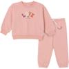 Gerber Baby Girls Toddler 2-Piece Fleece Sweatshirt and Jogger Set, Peach, 2T view 1