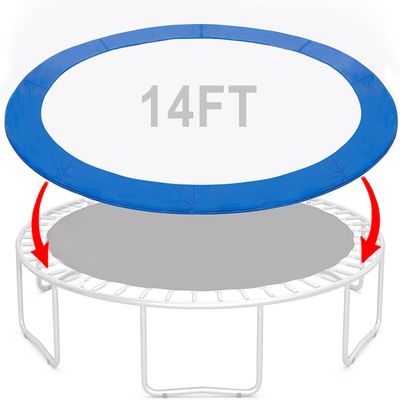 14FT Universal Trampoline Pads, Round Replacement Trampoline, Weatherproof Spring Cover, Safety Pad Trampoline, PVC & PE Foam Protection