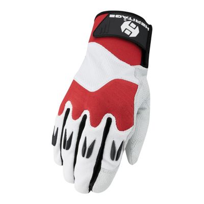 Heritage Performance Gloves, Polo Pro Glove, Size 7, White/Red