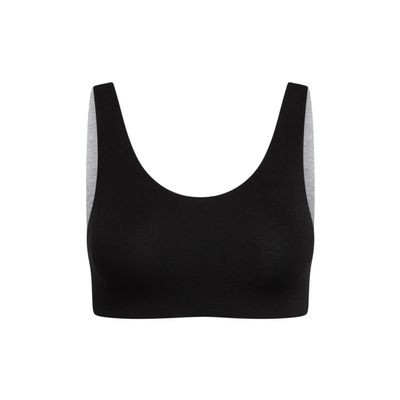 Bleuet Aster Tank Bra, Girls Reversible First Bra (Black-Grey, Size 10)