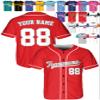 Custom Baseball Jerseys - Personalized Softball Shirts for Men, Women, Boys, and Girls - Customized Team Uniforms for Sports Fans, Teams, Events, Gifts - Add Your Name, Number, Logo Red/White view 1