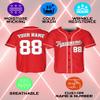 Custom Baseball Jerseys - Personalized Softball Shirts for Men, Women, Boys, and Girls - Customized Team Uniforms for Sports Fans, Teams, Events, Gifts - Add Your Name, Number, Logo Red/White view 4