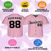 Custom Stripe Baseball Jerseys - Personalized Pinstripe Softball Shirts for Men, Women, Boys, and Girls - Customized Team Uniforms for Sports Fans, Teams, Events, Gifts - Add Your Name, Number, Logo view 4