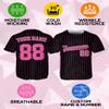 Custom Stripe Baseball Jerseys - Personalized Pinstripe Softball Shirts for Men, Women, Boys, and Girls - Customized Team Uniforms for Sports Fans, Teams, Events, Gifts - Add Your Name, Number, Logo view 4