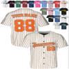 Custom Stripe Baseball Jerseys - Personalized Pinstripe Softball Shirts for Men, Women, Boys, and Girls - Customized Team Uniforms for Sports Fans, Teams, Events, Gifts - Add Your Name, Number, Logo view 1