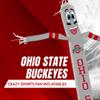Sporticulture NCAA Ohio State Buckeyes Football Wacky Waving Inflatable Tube Guy with LED Lights & Built-in Blower Air Wacky Dancers Inflatable Tube Man Crazy Sports Fan Outdoor Party Decoration view 3