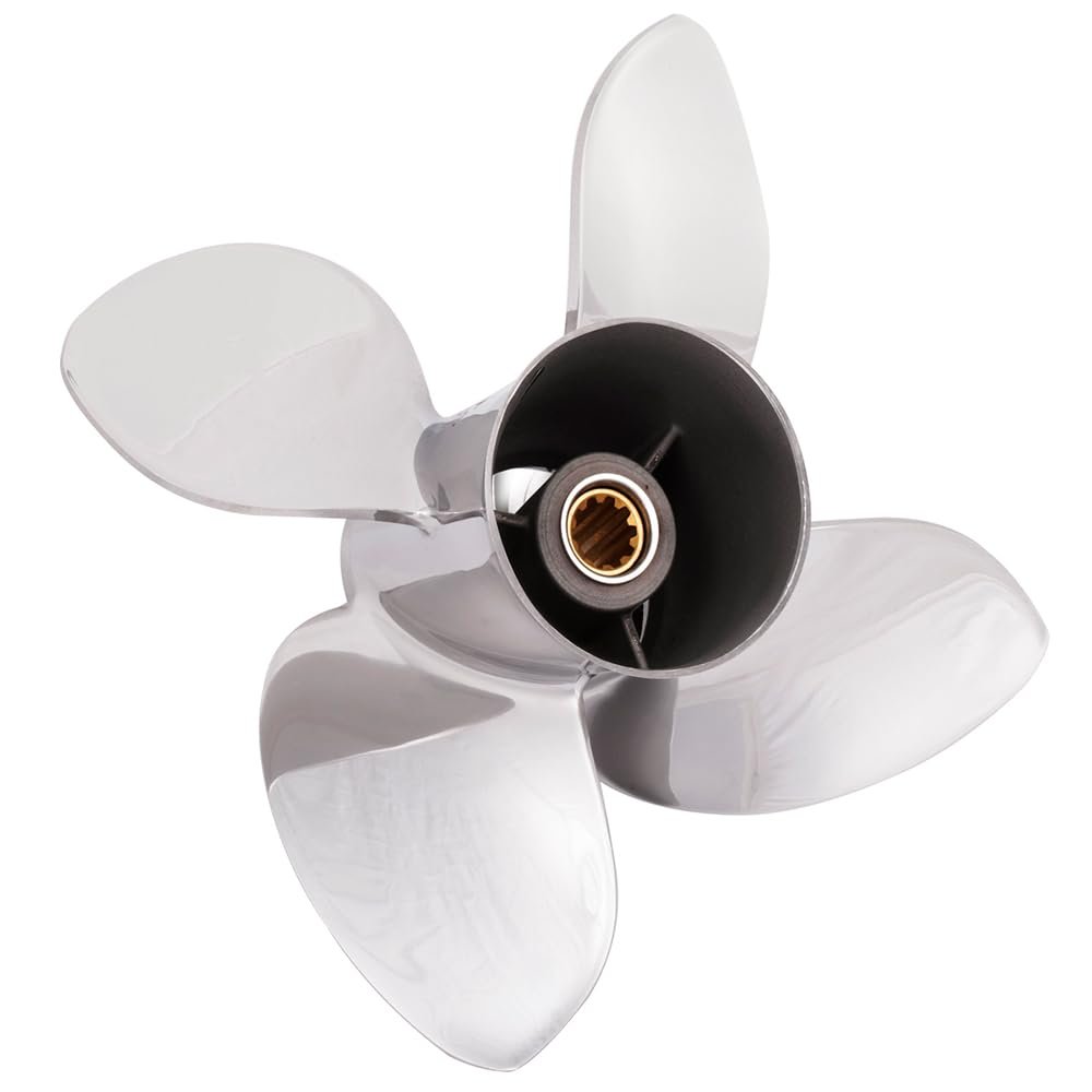 Rareelectrical New 15-35 Hp 14 Tooth Propeller Compatible with Johnson/Evinrude 2 Cyl 2 Stroke 14 Spline 25 1985 1986 1987 1988 1989 1990 1991 1992 1993 1994 1995 1996 1997 1998 1999 2000 2001 2002