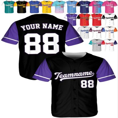 Custom Baseball Jerseys - Personalized Softball Shirts for Men, Women, Boys, and Girls - Customized Team Uniforms for Sports Fans, Teams, Events, Gifts - Add Your Name, Number, Logo