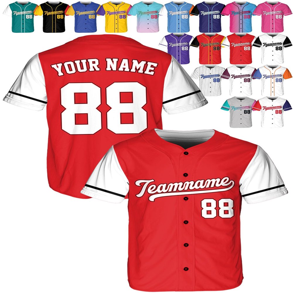 Custom Baseball Jerseys - Personalized Softball Shirts for Men, Women, Boys, and Girls - Customized Team Uniforms for Sports Fans, Teams, Events, Gifts - Add Your Name, Number, Logo