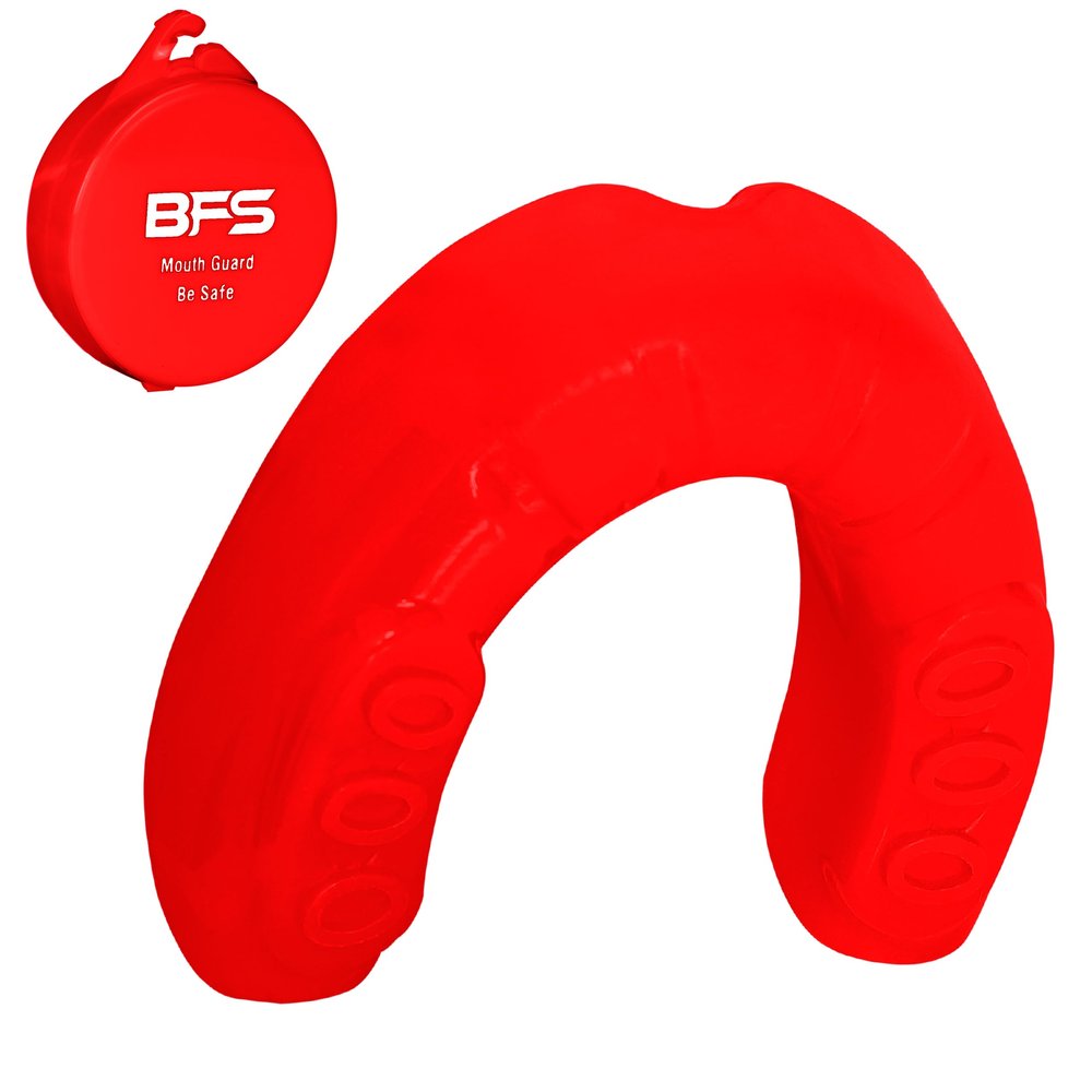 BFS IMPEX Mouth Guard Sports for Adults Best for Teeth,MMA Mouth Guard with Case for Boxing,Karate,Rugby,Football MouthGuard(RED)