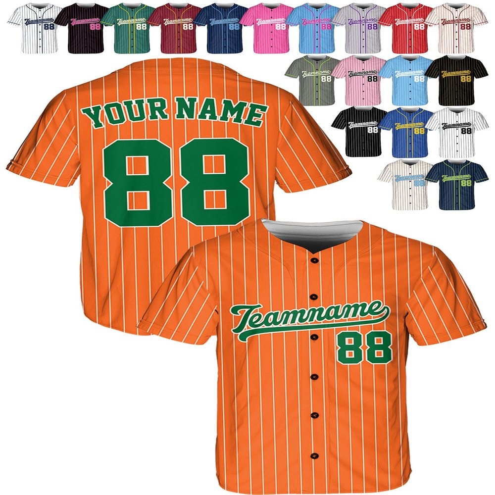 Custom Stripe Baseball Jerseys - Personalized Pinstripe Softball Shirts for Men, Women, Boys, and Girls - Customized Team Uniforms for Sports Fans, Teams, Events, Gifts - Add Your Name, Number, Logo