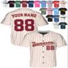 Custom Stripe Baseball Jerseys - Personalized Pinstripe Softball Shirts for Men, Women, Boys, and Girls - Customized Team Uniforms for Sports Fans, Teams, Events, Gifts - Add Your Name, Number, Logo view 1