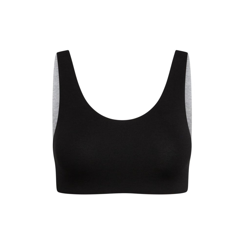 Bleuet Aster Tank Bra, Girls Reversible First Bra (Black-Grey, Size 12)