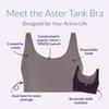 Bleuet Aster Tank Bra, Girls Reversible First Bra (Black-Grey, Size 12) view 2